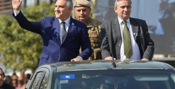 EN HOMENAJE A JOSÉ DE SAN MARTÍN, LA PROVINCIA REALIZÓ UN DESFILE CÍVICO-MILITAR EN CRUZ DEL EJE