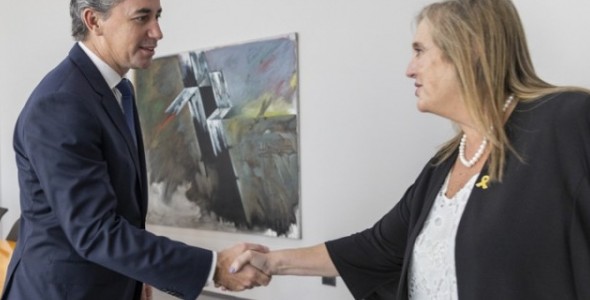 MANUEL CALVO RECIBIÓ A LA EMBAJADORA PLENIPOTENCIARIA FABIANA LOGUZZO