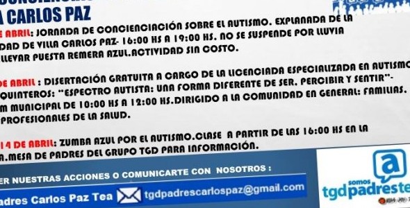 Actividades por el Día Mundial de Concientización del Autismo