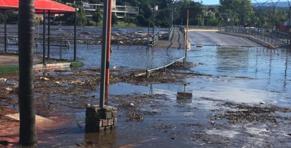 Así se vivió la creciente del Río San Antonio en Carlos Paz