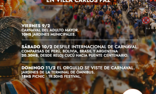 TRES DÍAS A PURO CARNAVAL EN CARLOS PAZ