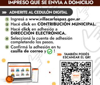 ADHESIÓN AL CEDULÓN DIGITAL MUNICIPAL: DESDE ABRIL DE 2024 EL CEDULÓN MUNICIPAL SERÁ ÚNICAMENTE