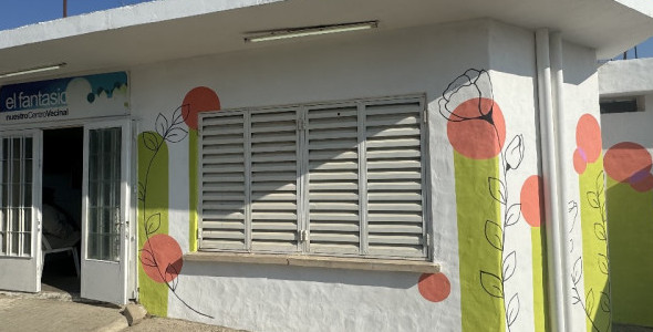 RECORRIDO POR EL CENTRO VECINAL EL FANTASIO QUE REALIZA TRABAJOS DE PINTURA EN LA SEDE CON EL SUBSID