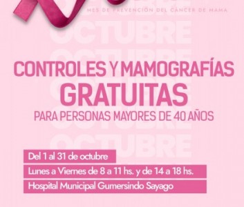MES DE PREVENCIÓN DEL CÁNCER DE MAMA: EL MUNICIPIO REALIZA CONTROLES GRATUITOS EN EL HOSPITAL GUME