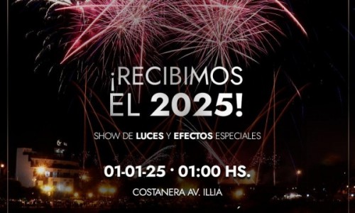 VILLA CARLOS PAZ RECIBE EL 2025 CON UN SHOW DE LUCES Y EFECTOS ESPECIALES