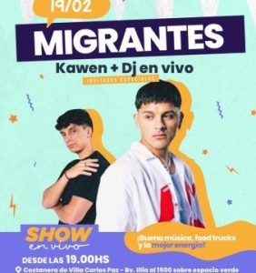 RECITAL GRATUITO DE MIGRANTES Y KAWEN EN LA COSTANERA