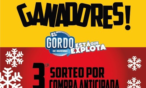  ESTOS SON LOS GANADORES DEL TERCER SORTEO POR COMPRA ANTICIPADA DEL GORDO!!