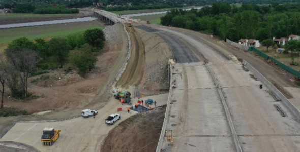 AUTOVÍA RUTA 38: SCHIARETTI SUPERVISÓ EL AVANCE DE OBRA A LA ALTURA DE BIALET MASSÉ
