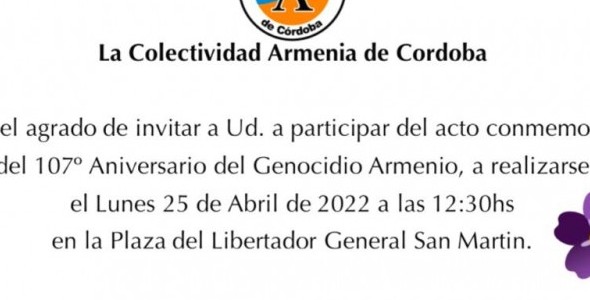 Se cumplen 107 años del Genocidio Armenio