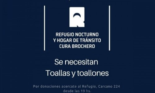 Campaña de donaciones para el Refugio Nocturno Cura Brochero