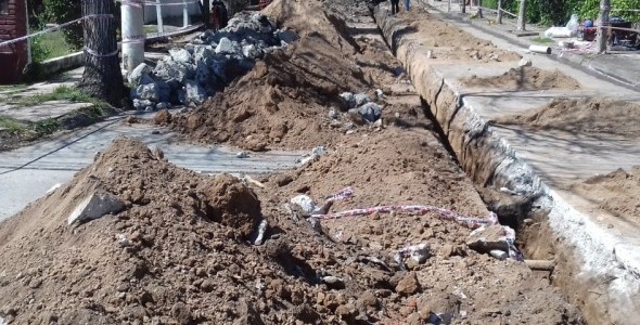 Avanza la obra de cloacas en la ciudad