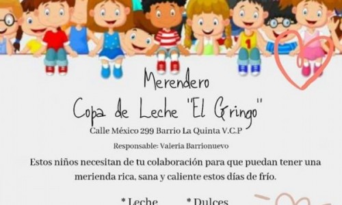Ayudemos a la copa de leche de barrio La Quinta