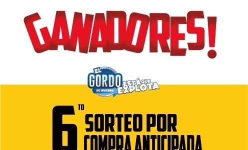 ESTOS SON LOS GANADORES DEL SEXTO SORTEO POR COMPRA ANTICIPADA DEL GORDO!!