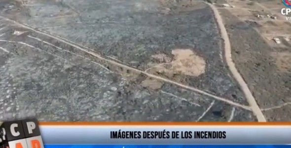 Imagenes después de los incendios en la zona El Pato