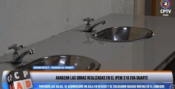 Avanzan las obras realizadas en el IPEM 316 Eva Duarte