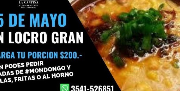 Realizarán locro e el Club Sarmiento para juntar fondos