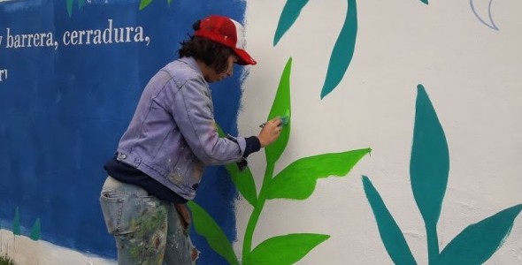 Realizaron un mural  por el Día de la Mujer