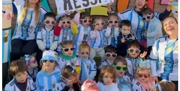 El Jardín Caramelitos se sumó al cumpleaños viral de Messi con un emotivo saludo