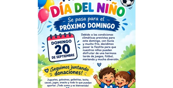 El Club San Lucas reprogramó la Fiesta del Día del Niño: será este domingo 20